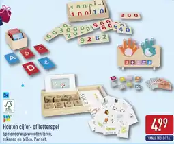ALDI Toy Lino Houten Cijfer of Letterspel aanbieding