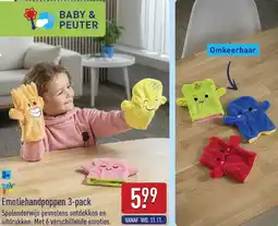 ALDI Emotiehandpoppen 3-pack aanbieding