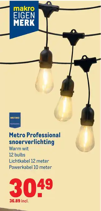 Makro Metro professional snoerverlichting aanbieding