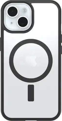 Coolblue OtterBox React iPhone 15, 14 en 13 Back Cover met MagSafe Magneet Transparant Zwarte Rand aanbieding