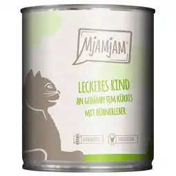 Zooplus 6x 800g Heerlijk rundvlees op gestoomde pompoen MjAMjAM nat kattenvoer aanbieding