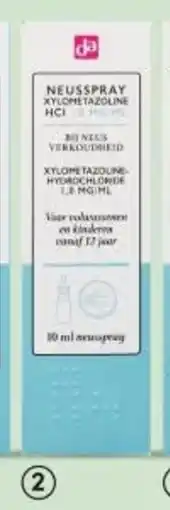 DA DA Neusspray Xylometazoline aanbieding