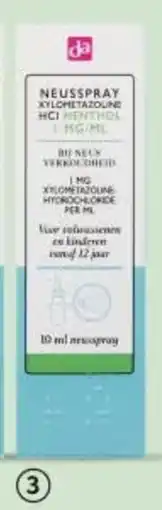 DA DA Neusspray Menthol Xylometazoline aanbieding