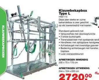 De Boer Drachten Klauwbekapbox type l aanbieding