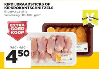 Jumbo Kipdijbraadsticks of kipkrokantschnitzels aanbieding