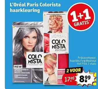 Kruidvat L'oréal paris colorista haarkleuring 1+1 Gratis aanbieding