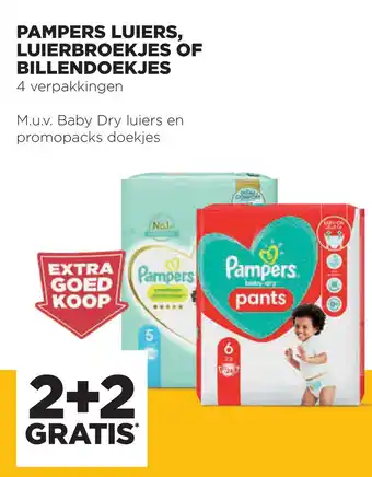 Jumbo PAMPERS LUIERS, LUIERBROEKJES OF BILLENDOEKJES 4 vornalcringon aanbieding