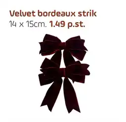 Coppelmans Velvet bordeaux strik aanbieding
