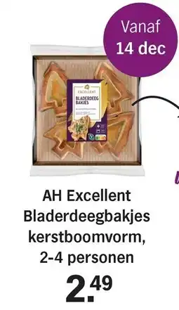 Albert Heijn AH Excellent Bladerdeegbakjes kerstboomvorm, 2-4 personen aanbieding