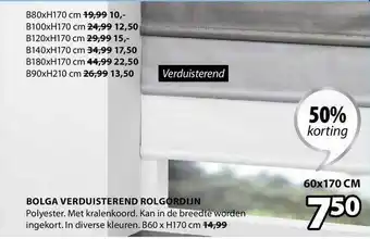 Jysk Bolga verduisterend rolgordijn 50% Korting aanbieding