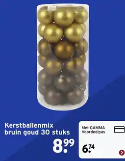 GAMMA Kerstballenmix bruin goud aanbieding