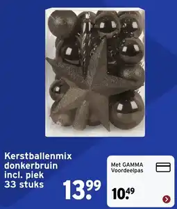 GAMMA Kerstballenmix donkerbruin aanbieding