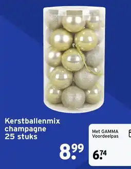 GAMMA Kerstballenmix champagne aanbieding