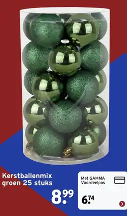 GAMMA Kerstballenmix groen aanbieding
