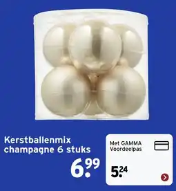GAMMA Kerstballenmix champagne aanbieding