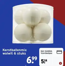 GAMMA Kerstballenmix wolwit aanbieding