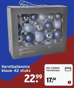 GAMMA Kerstballenmix blauw aanbieding