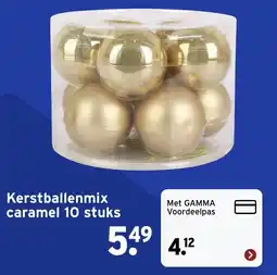 GAMMA Kerstballenmix caramel aanbieding
