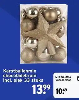 GAMMA Kerstballenmix chocoladebruin aanbieding