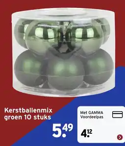 GAMMA Kerstballenmix groen aanbieding