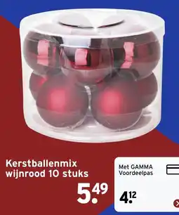 GAMMA Kerstballenmix wijnrood aanbieding