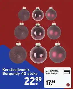 GAMMA Kerstballenmix Burgundy aanbieding