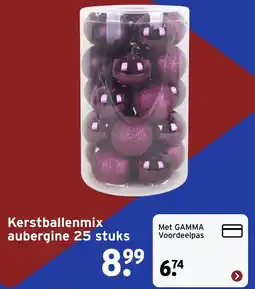 GAMMA Kerstballenmix aubergine aanbieding