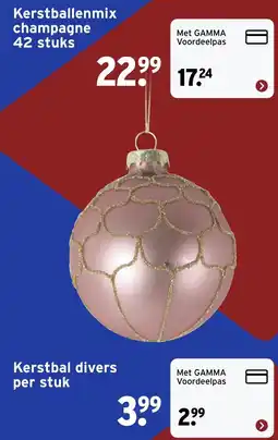 GAMMA Kerstballenmix champagne aanbieding