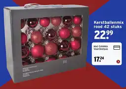 GAMMA Kerstballenmix rood aanbieding