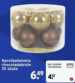 GAMMA Kerstballenmix chocoladebruin aanbieding