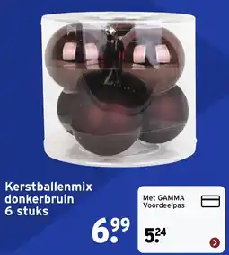 GAMMA Kerstballenmix donkerbruin aanbieding