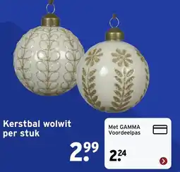 GAMMA Kerstbal wolwit aanbieding