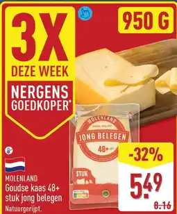 ALDI Molenland Goudse kaas 48+ stuk jong belegen aanbieding
