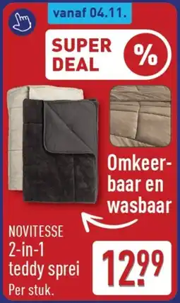 ALDI Novitesse 2-in-1 teddy sprei aanbieding