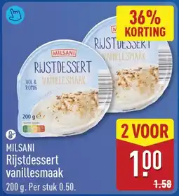 ALDI Milsani Rijstdessert vanillesmaak aanbieding