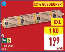 ALDI Leverworst aanbieding