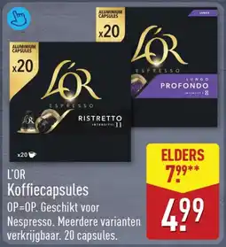 ALDI L'OR Koffiecapsules aanbieding