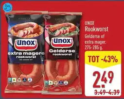 ALDI Unox Rookworst aanbieding
