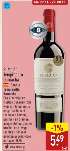 ALDI El Mojón Tempranillo Garnacha aanbieding