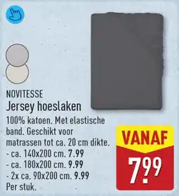 ALDI Novitesse Jersey hoeslaken aanbieding