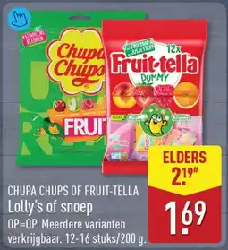 ALDI Chupa Chups of Fruit-tella Lolly's of snoep aanbieding