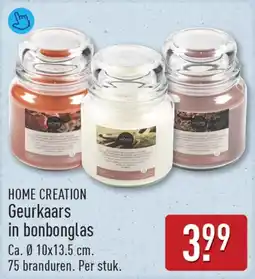 ALDI Home Creation Geurkaars in bonbonglas aanbieding