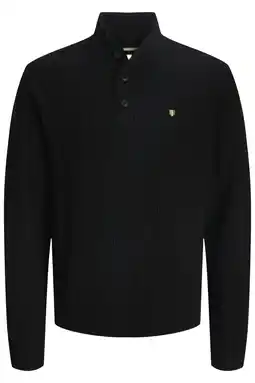 Wehkamp JACK & JONES PREMIUM trui rib gebreid zwart aanbieding