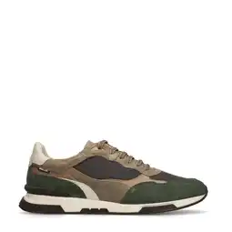 Wehkamp Van Lier suède sneakers taupe/groen aanbieding