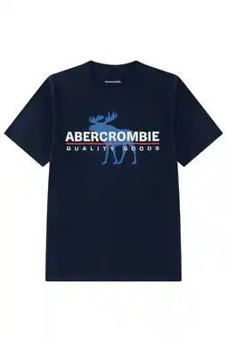 Wehkamp Abercrombie & Fitch T-shirt met print - donkerblauw aanbieding