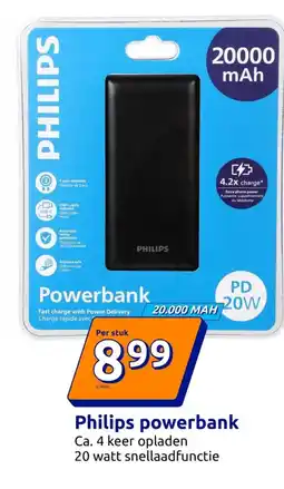 Action Philips powerbank aanbieding