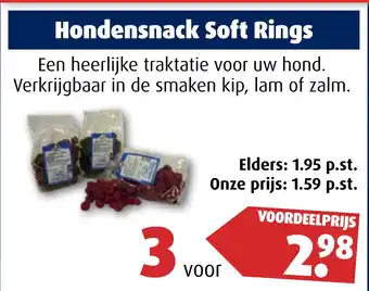 Huisdier Voordeelshop Hondensnack Soft Rings aanbieding