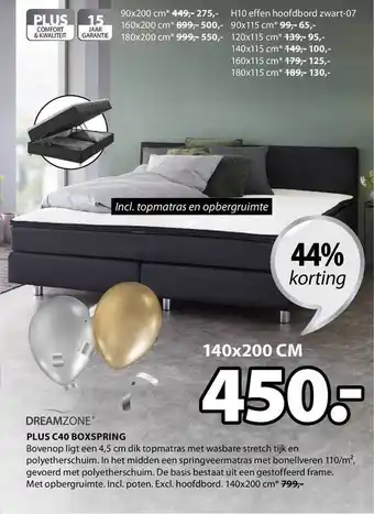 Jysk Dreamzone plus c40 boxspring 44% Korting aanbieding