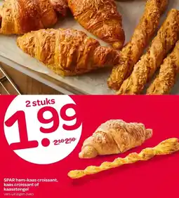 Spar SPAR ham-kaas croissant, kaas croissant of kaasstengel aanbieding