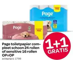 Spar Page toiletpapier com- pleet schoon 24 rollen of sensitive 16 rollen aanbieding